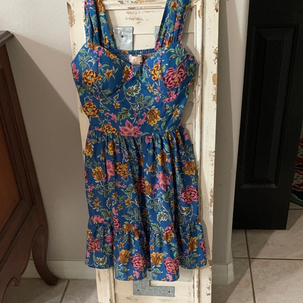 Floral Blue Midi Dress